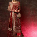 Beige Gold and Maroon Farshi Gharara Set