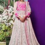 Pink Fine Net Embellished Ensemble