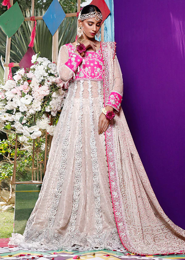 Pink Fine Net Embellished Ensemble - Image 4