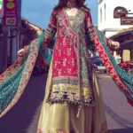 Multitone Raw Silk and Jamawar Angrakha Ensemble