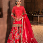Coral Pink Raw Silk Bridal Ensemble