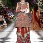 Chestnut Peplum Bridal Sharara Ensemble