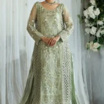 Opulent Green Cutwork Bridal Gown