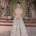 Heavily Embellished Skirt & Ruffle Blouse