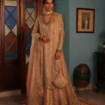 Radiant Peach Bridal Sharara Ensemble