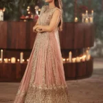 Blush Pink Embellished Net Gown Ensemble