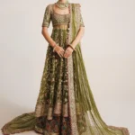 Embellished Green Pishwas and Sharara Bridal Ensemble