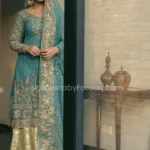 Ferozi Angrakha and Lime Green Sharara Bridal Ensemble