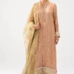 Peach Aura: Heavily Embellished Straight Suit