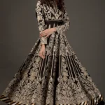 Black Chanderi Zari Embroidered Anarkali Set