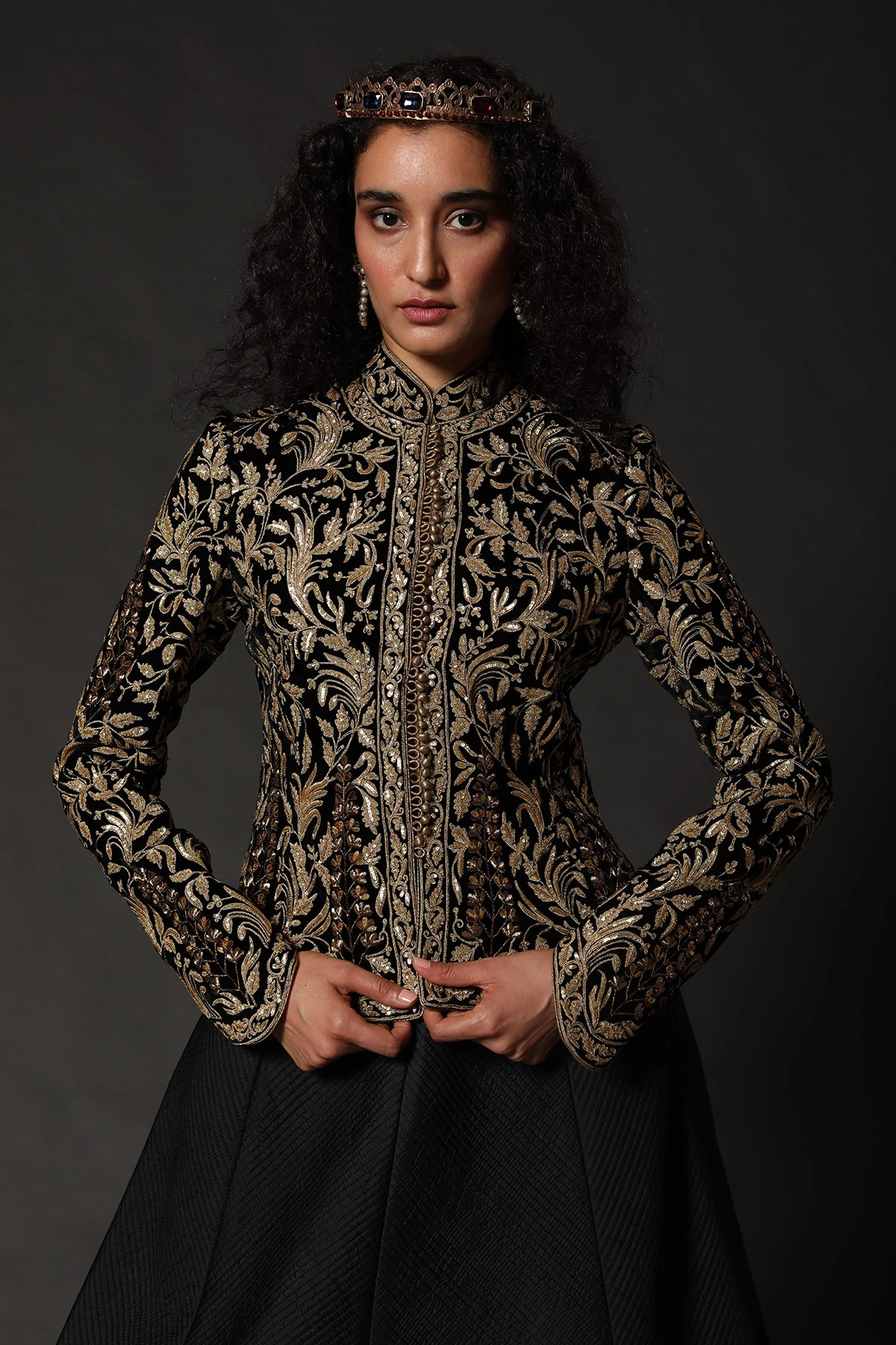 Black Velvet Embroidered Jacket