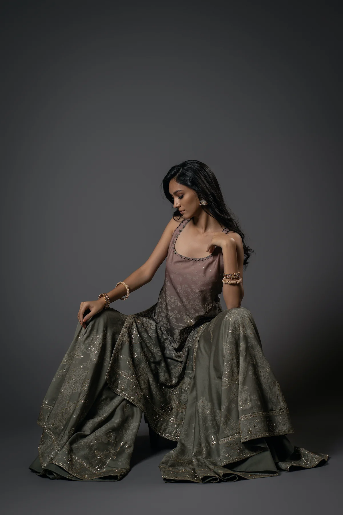 Chanderi Silk Ombre Sharara Set - Image 2