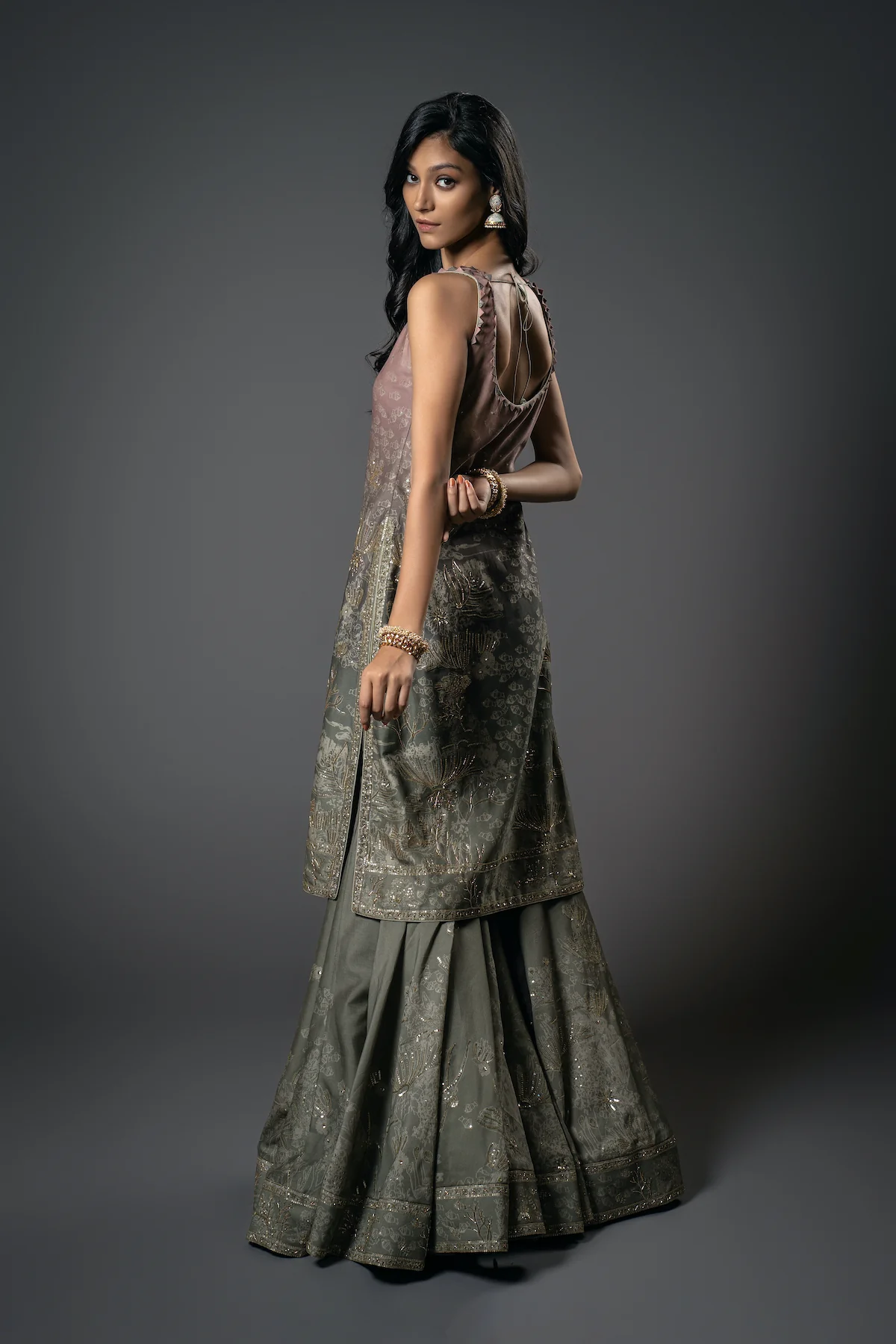 Chanderi Silk Ombre Sharara Set - Image 4