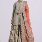 Regal Rust Orange Traditional Bridal Sharara