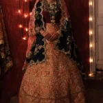 Bridal Lehenga Choli Dress in Rose Pink & Plum