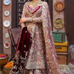 Embroidered Pink Organza Lehenga