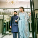 Ice Blue Georgette Jacket and Tunic Ensemble