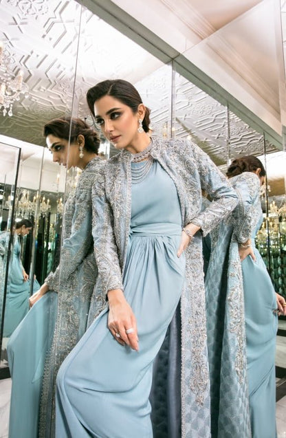 Ice Blue Georgette Jacket and Tunic Ensemble - Image 6