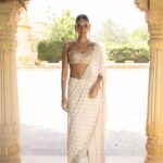 Ethereal Coconut Rose Gold Sari Ensemble