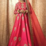 Ethereal Blush Pink Bridal Maxi – Handcrafted Katan Silk with Golden Accents