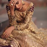 Golden Tissue Bridal Lehenga Choli