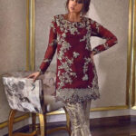 Maroon Regal Embroidered Trouser Set