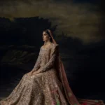 Opulent Rose Gold Pakistani Bridal Lehenga