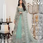 Regal Blue Front Open Gown Lehenga for Pakistani Brides