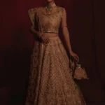 Tea-Pink Bridal Lehenga Choli with Elegant Dupatta