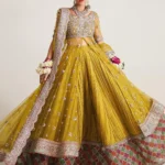 Lime Yellow Net Peshwas & Crushed Sharara Ensemble