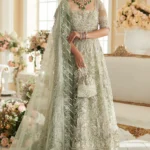 Pistachio Heritage Peshwas with Bejewelled Belt