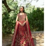 Royal Red Pakistani Bridal Gown with Lehenga