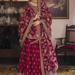 Regal Maroon Embellished Bridal Lehenga Choli