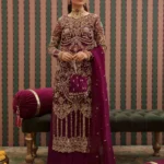 Plum Royale Hand-Embellished Sharara Ensemble
