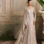 Peach Whisper Net Bridal Gown