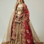 Regal Crimson and Gold Handcrafted Bridal Lehenga
