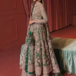 Emerald Green Bridal Pishwas & Lehenga Set