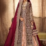 Regal Maroon Open Gown Lehnga Ensemble