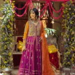 Royal Purple Bridal Lehenga & Open Pishwas Set