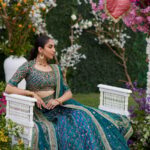 Teal Zardozi Embellished Lehenga Choli