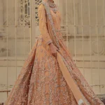 Peach Radiance Bridal Gown with Lehenga – A Timeless Pakistani Masterpiece