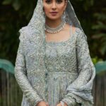 Hand-Embellished Silver & Ice Blue Bridal Lehnga Set