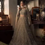 Enchanting Grey Bridal Lehenga Choli with Elegant Embellishments
