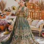 oyal Emerald Green Bridal Lehenga with Handcrafted Embellishments