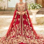 Classic Red Handcrafted Floral Bridal Ensemble