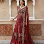 Zelia Crimson Kalidar Sharara Set