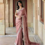 Jahari Dusty Pink Silk Saree Ensemble