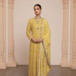 Golden Mustard & Rose Bandhani Ensemble