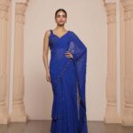 Twilight Blue Embellished Sari Set