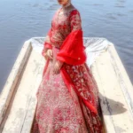 Ruby Red Raw Silk Lehenga Ensemble